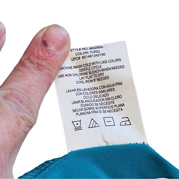 Tiana B. Turquoise Lace Sheath Cap Sleeve Dress - Size Small - Picture 10 of 16